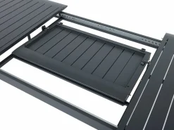 Comedor de jardín de aluminio: una mesa extensible L.205/286,5 cm y 6 sillones apilables - Antracita - MACILA de Comedores De Jardín