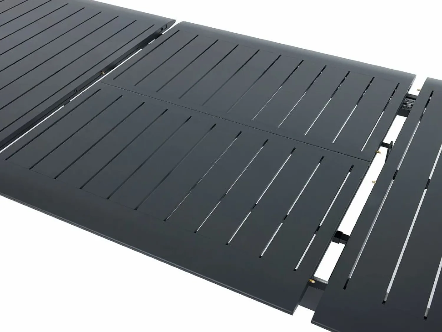 Comedor de jardín de aluminio: una mesa extensible L.205/286,5 cm y 6 sillones apilables - Antracita - MACILA de Comedores De Jardín
