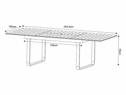 Sale MYLIA Comedor de jardín de aluminio: mesa extensible de aluminio L.155/246 cm y 8 sillones - Natural claro y blanco - SERUNO de Color natural claro / Blanco