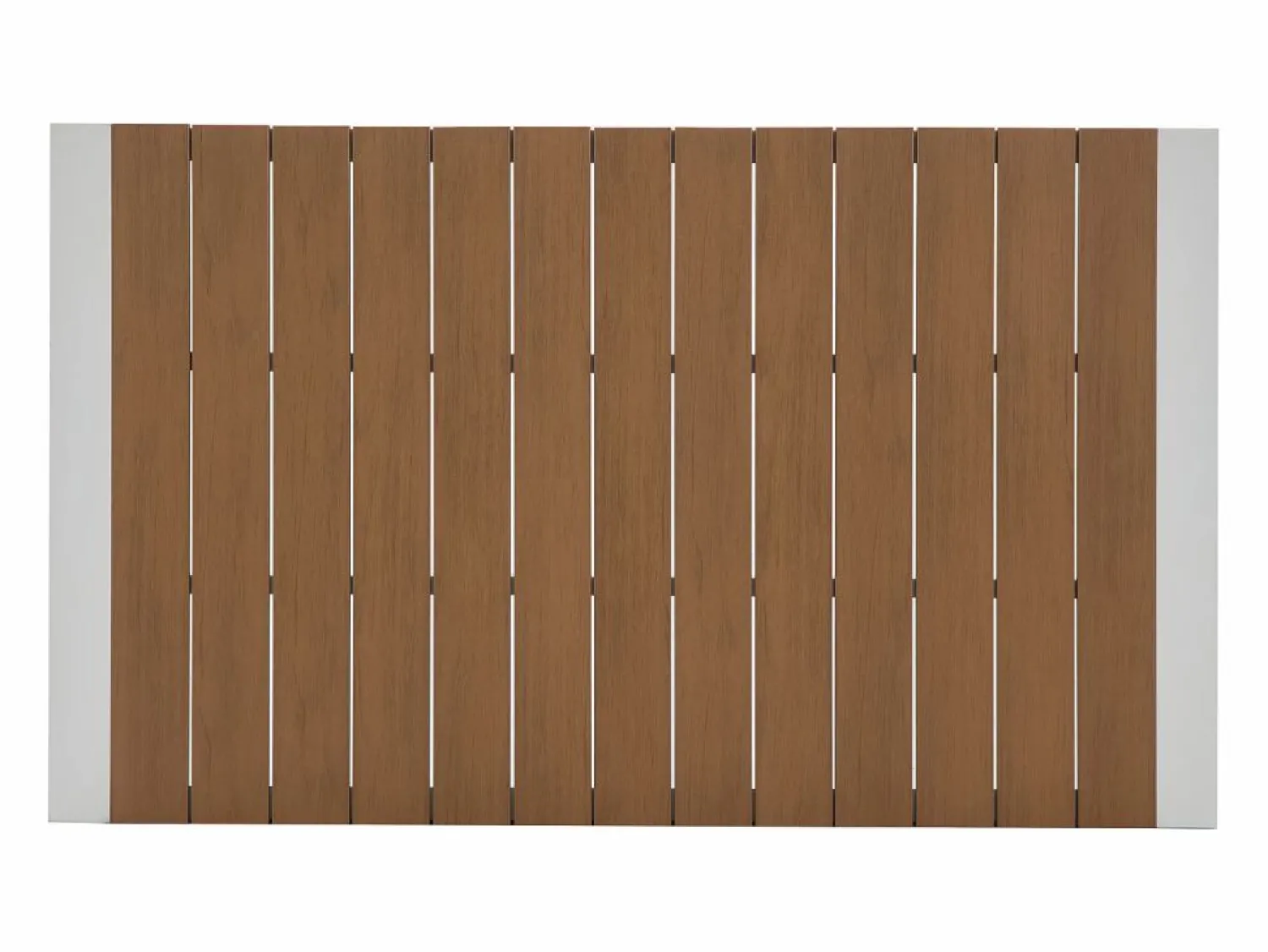 MYLIA Comedor de jardín de aluminio: una mesa de 150 cm y 4 sillones apilables - Natural claro y blanco - NYROS de