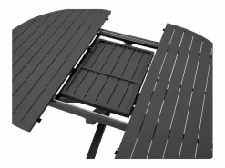 Clearance Comedor de jardín de aluminio: mesa redonda extensible L.150/200 cm y 6 sillones apilables - Antracita - YOHA de Comedores De Jardín