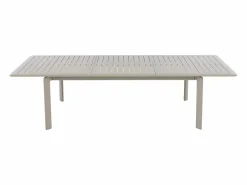 Online MYLIA Comedor de jardín de aluminio: una mesa extensible L.205/286.5 cm y 6 sillones apilables - - MACILA de Topo
