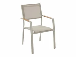 Online MYLIA Comedor de jardín de aluminio: una mesa extensible L.205/286.5 cm y 6 sillones apilables - - MACILA de Topo