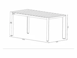 Clearance MYLIA Comedor de jardín de aluminio: una mesa L.150 cm y 6 sillones apilables - Natural claro y antracita - LIOUS de Gris antracita / Color natural claro