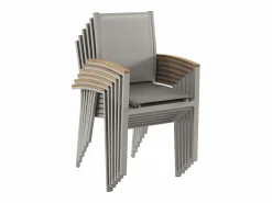 Online MYLIA Comedor de jardín de aluminio con mesa extensible 180/240 y 6 sillas - NAURU de Topo