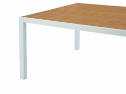 New Comedor de jardín de aluminio polywood de 140 cm + 4 sillas naturales claras MACILA Comedores De Jardín
