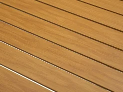 New Comedor de jardín de aluminio polywood de 140 cm + 4 sillas naturales claras MACILA Comedores De Jardín