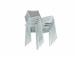 New MYLIA Comedor de jardín de aluminio: una mesa extensible + 4 sillas - YOHA de Blanco