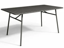 MYLIA Comedor de jardín de metal una mesa L.160 con 2 sillones y 4 sillas