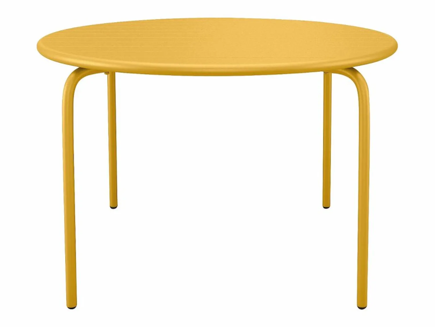 Online Comedor de jardín de metal - Mesa redonda D.130cm y 6 sillones apilables - Amarillo - MIRMANDE de Comedores De Jardín