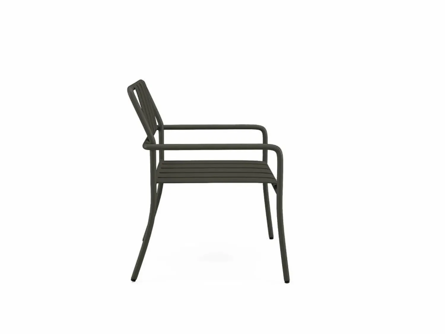 Discount MYLIA Comedor de jardín de metal: 1 mesa de 160 cm y 6 sillas - - BIRMOS Gris antracita
