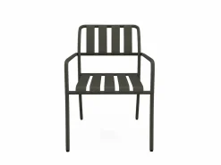 Discount MYLIA Comedor de jardín de metal: 1 mesa de 160 cm y 6 sillas - - BIRMOS Gris antracita