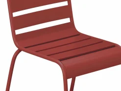 MYLIA Comedor de jardín de metal - una mesa D.110cm y 4 sillas apilables