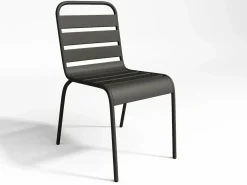 Comedor de jardín de metal - Mesa D.110 cm y 4 sillas apilables Comedores De Jardín