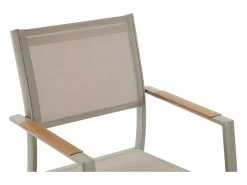 MYLIA Comedor de jardín de metal: mesa redonda extensible L.150/200 cm y 4 sillones apilables - - YOHA de