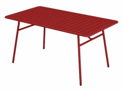 Outlet Comedor de jardín de metal 1 mesa, 4 sillas, 2 sillones - MIRMANDE Colección Rouge Passion|Comedores De Jardín