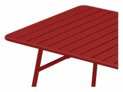 Outlet Comedor de jardín de metal 1 mesa, 4 sillas, 2 sillones - MIRMANDE Colección Rouge Passion|Comedores De Jardín