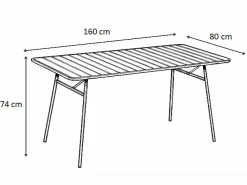 MYLIA Comedor de jardín de metal 1 mesa, 4 sillones - MIRMANDE
