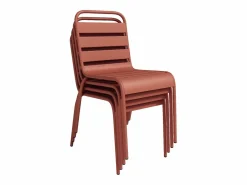 MYLIA Comedor de jardín de metal - Una mesa de 70 cm y 2 sillas apilables - - MIRMANDE de