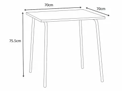 MYLIA Comedor de jardín de metal - Una mesa de 70 cm y 2 sillas apilables - - MIRMANDE de