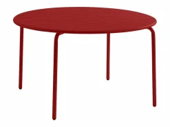 Best MYLIA Comedor de jardín de metal: 1 mesa y 4 sillones apilables MIRMANDE Rojo