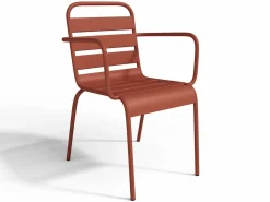 MYLIA Comedor de jardín de metal una mesa L.160 con 2 sillones y 4 sillas