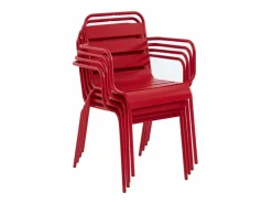 MYLIA Comedor de jardín de metal 1 mesa, 6 sillones - MIRMANDE