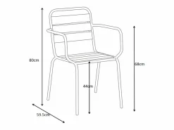 Clearance Comedor de jardín de metal - Mesa redonda D.130cm y 6 sillones apilables - Verde - MIRMANDE de Comedores De Jardín