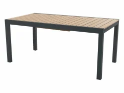 Online MYLIA Comedor de jardín extensible aluminio poliwood L.170/230 cm + 6 sillones Antracita MACILA Gris antracita