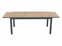 Online MYLIA Comedor de jardín extensible aluminio poliwood L.170/230 cm + 6 sillones Antracita MACILA Gris antracita