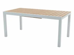 Outlet Comedor de jardín extensible aluminio poliwood L.170 / 230 cm y 8 sillas Gris MACILA Comedores De Jardín