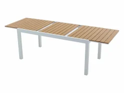 Outlet Comedor de jardín extensible aluminio poliwood L.170 / 230 cm y 8 sillas Gris MACILA Comedores De Jardín