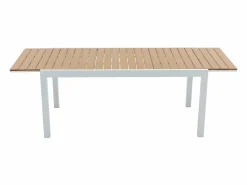 Outlet Comedor de jardín extensible aluminio poliwood L.170 / 230 cm y 8 sillas Gris MACILA Comedores De Jardín