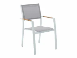 Outlet Comedor de jardín extensible aluminio poliwood L.170 / 230 cm y 8 sillas Gris MACILA Comedores De Jardín