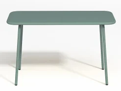 Hot MYLIA Comedor de jardín para niños de metal - 1 mesa y 4 sillas Verde almendra
