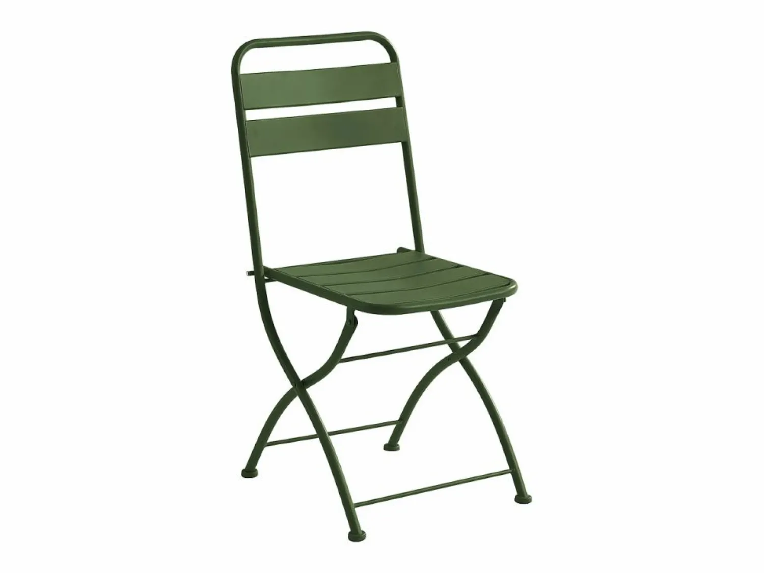 MYLIA Comedor de jardín plegable de metal: Una mesa L.110 cm + 4 sillas - Verde caqui - MIRMANDE de