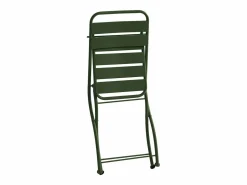 MYLIA Comedor de jardín plegable de metal: Una mesa L.110 cm + 4 sillas - Verde caqui - MIRMANDE de