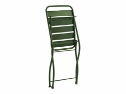 MYLIA Comedor de jardín plegable de metal: Una mesa L.110 cm + 4 sillas - Verde caqui - MIRMANDE de
