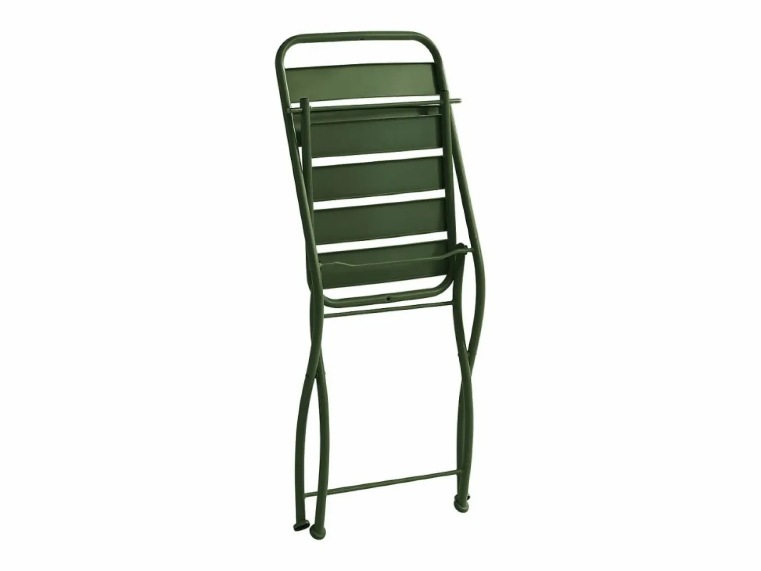 MYLIA Comedor de jardín plegable de metal: Una mesa L.110 cm + 4 sillas - Verde caqui - MIRMANDE de