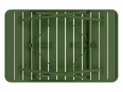 MYLIA Comedor de jardín plegable de metal: Una mesa L.110 cm + 4 sillas - Verde caqui - MIRMANDE de