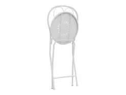 MYLIA Comedor de jardín plegable de metal estilo hierro forjado - una mesa D.60 cm y 2 sillas - - GUERMANTES de