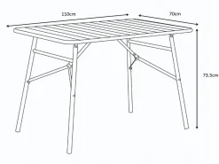 Comedor de jardín plegable de metal: Una mesa L.110 cm + 2 bancos - Terracotta - MIRMANDE de Comedores De Jardín
