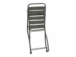 Sale MYLIA Comedor de jardín plegable de metal: Mesa L.60 cm + 2 sillas - - MIRMANDE Gris antracita