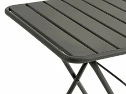 Sale MYLIA Comedor de jardín plegable de metal: Mesa L.60 cm + 2 sillas - - MIRMANDE Gris antracita
