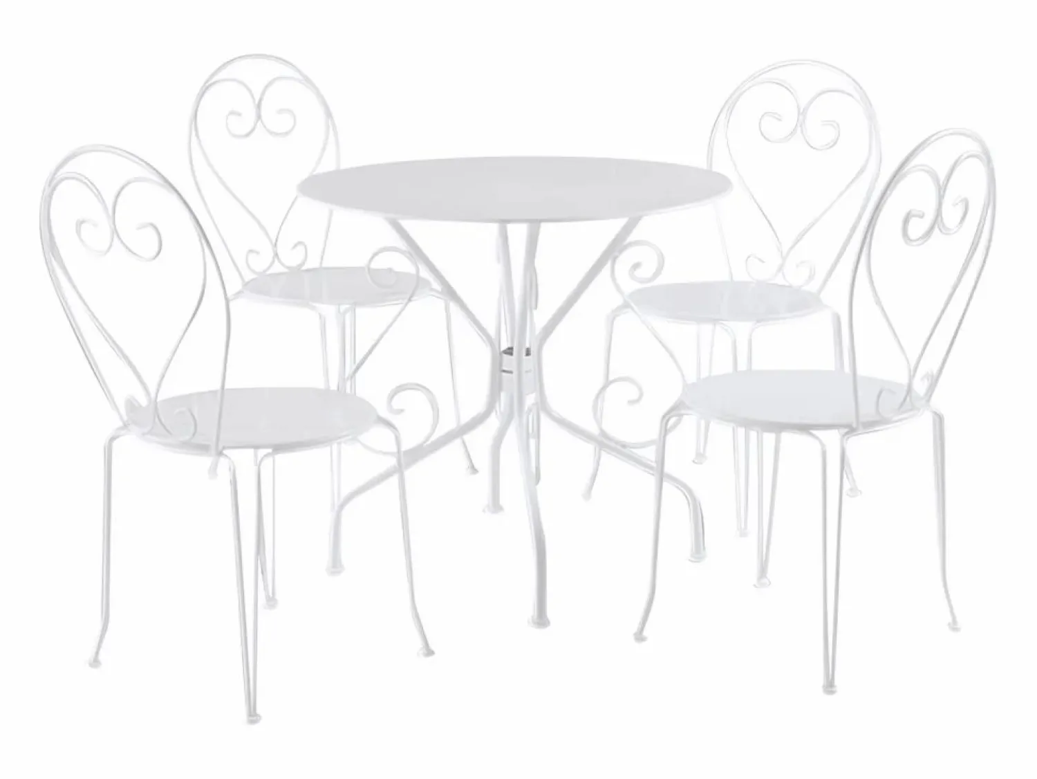 Hot MYLIA Comedor jardin estilo hierro forjado - - GUERMANTES Blanco