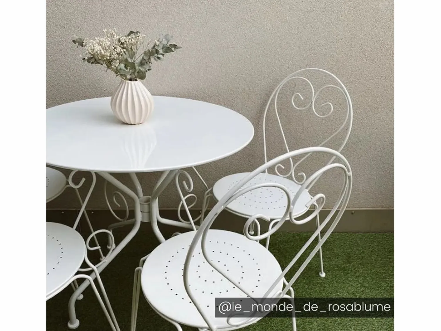 Hot MYLIA Comedor jardin estilo hierro forjado - - GUERMANTES Blanco