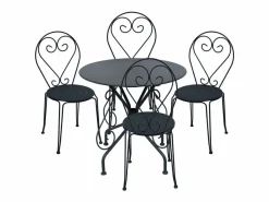 MYLIA Comedor jardin estilo hierro forjado antracita - GUERMANTES