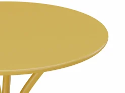 Sale MYLIA Comedor jardín metal - una mesa D.60cm y 2 sillas apilables - Amarillo - MIRMANDE Mostaza