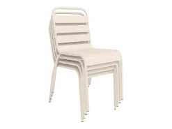 MYLIA Comedor jardín metal - una mesa de 160 cm y 4 sillas apilables color - MIRMANDE