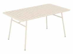 MYLIA Comedor jardín metal - una mesa de 160 cm y 4 sillas apilables color - MIRMANDE